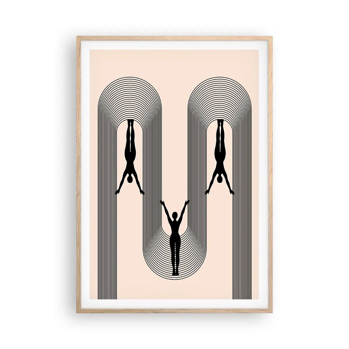 Plakát v rámu světlý dub - Vzhůru nohama - 70x100 cm