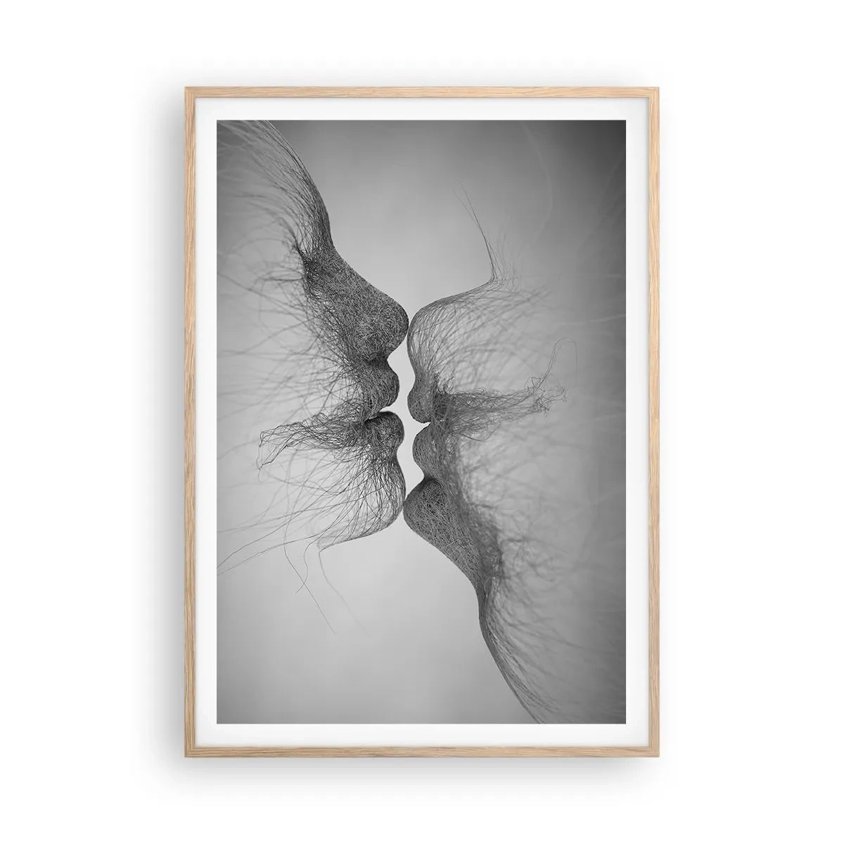 Plakát v rámu světlý dub - Polibek větru - 70x100 cm