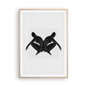 Plakát v rámu světlý dub - Společná duše - 70x100 cm