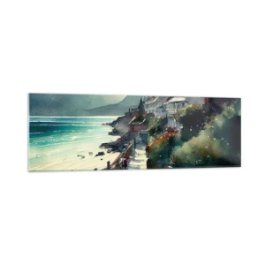 Obraz na skle - Středomořské městečko - 160x50 cm