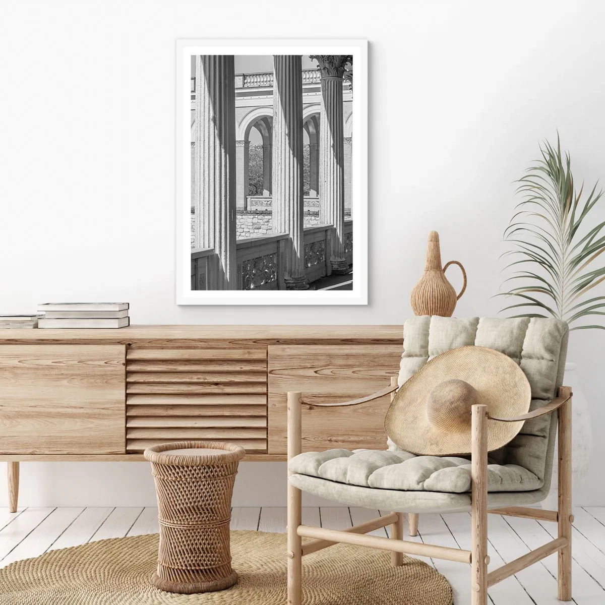 Plakát v bílém rámu - Slunná arkáda - 70x100 cm