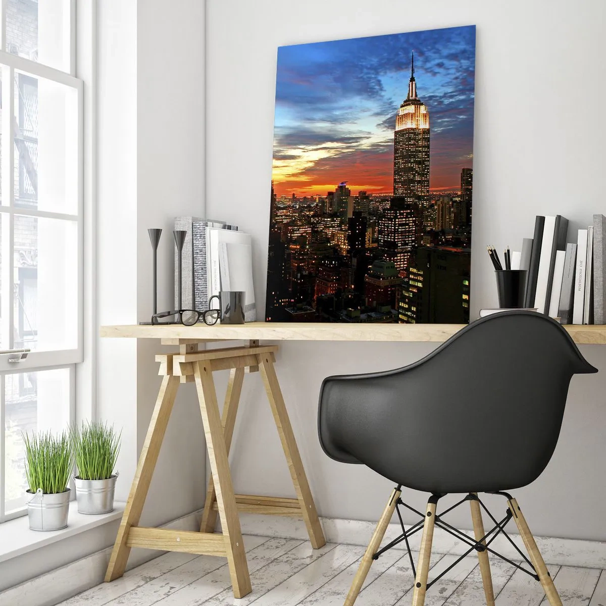 Obraz na skle - Zářivá americká noc - 50x70 cm