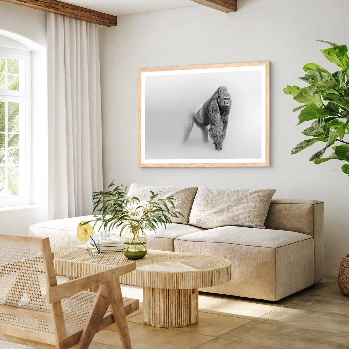 Plakát v rámu světlý dub - Jistý si svojí silou - 100x70 cm