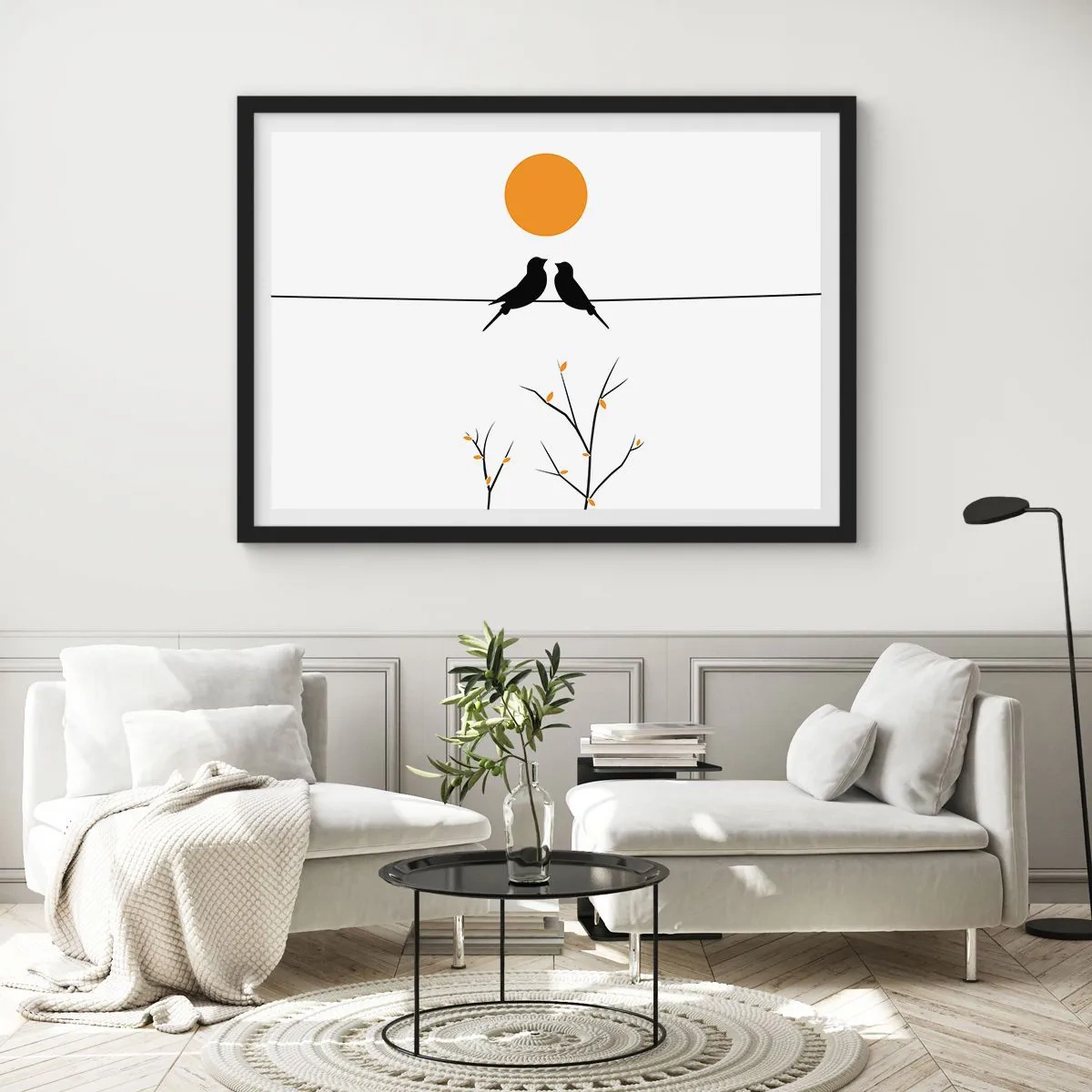 Plakát v černém rámu - Slavíčí večer - 100x70 cm