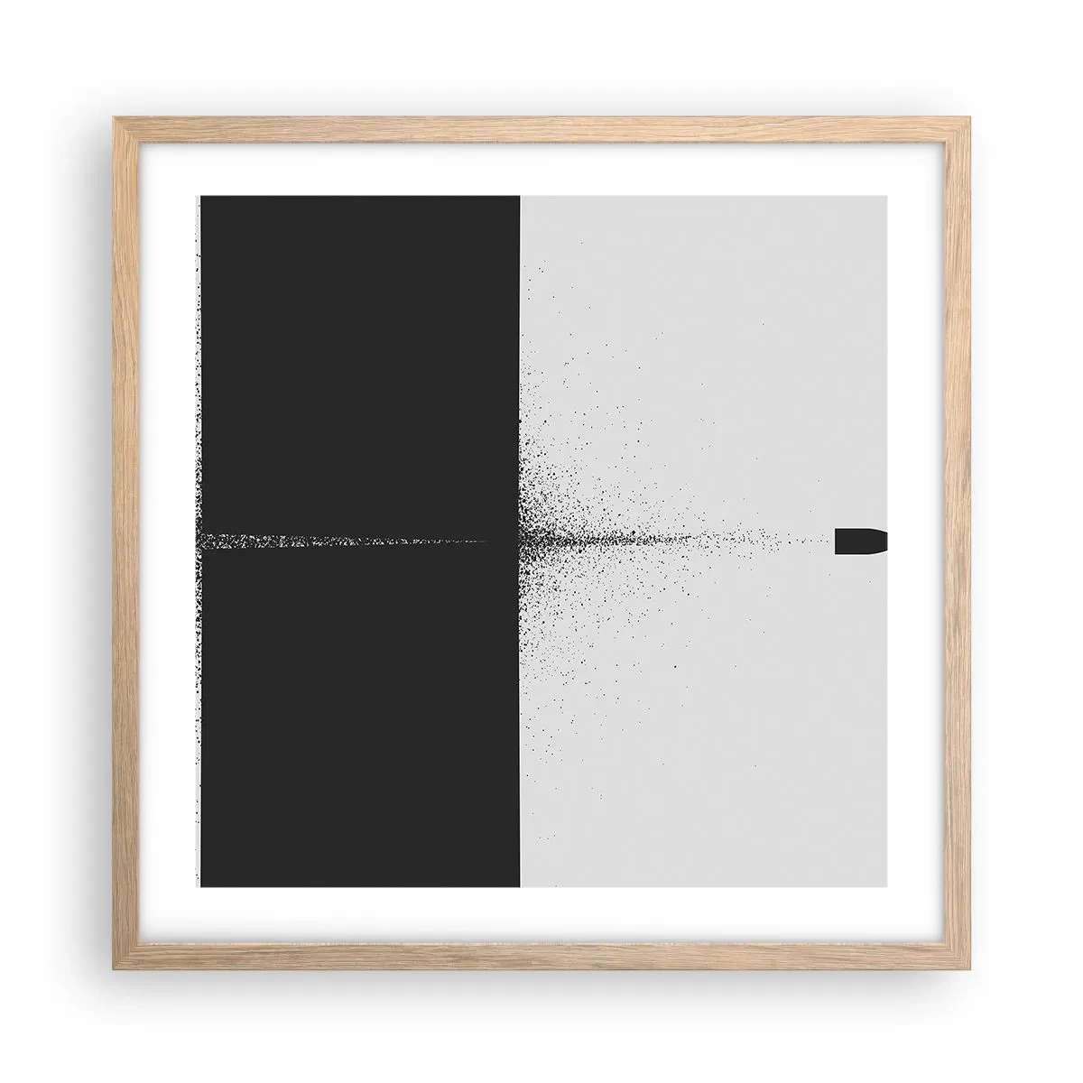 Plakát v rámu světlý dub - Přímo k cílu - 50x50 cm