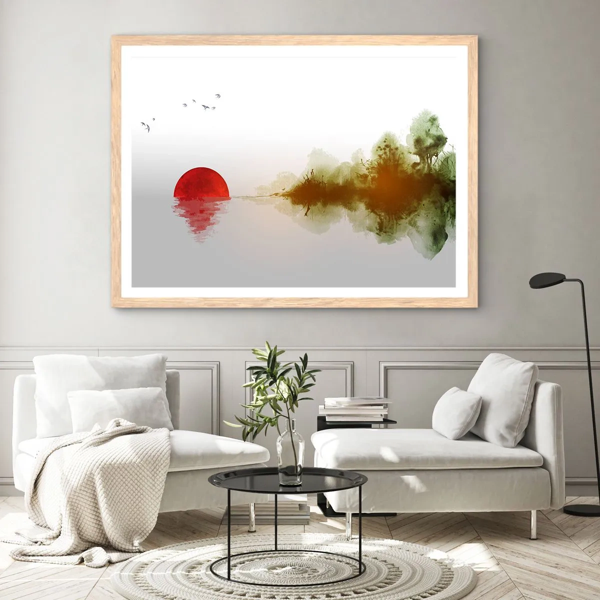 Plakát v rámu světlý dub - Příslib klidu - 50x40 cm