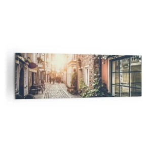 Obraz na plátně - Růžová ulička v růžové září - 160x50 cm