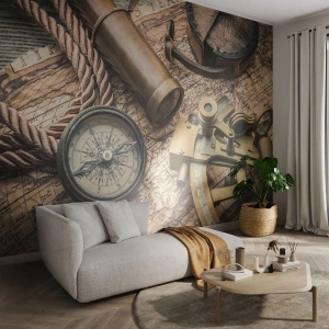 Fototapeta Standard Eco - Urči směr - Námořní, Mapa světa, Kompas - 300x210 cm