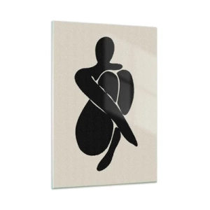 Obraz na skle - Ve vlastním objetí - 50x70 cm
