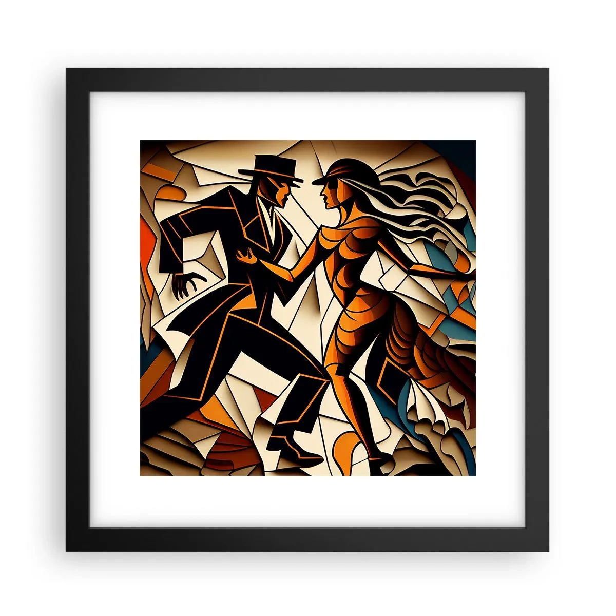 Plakát v černém rámu - Tanec vřelosti a vášně - 30x30 cm