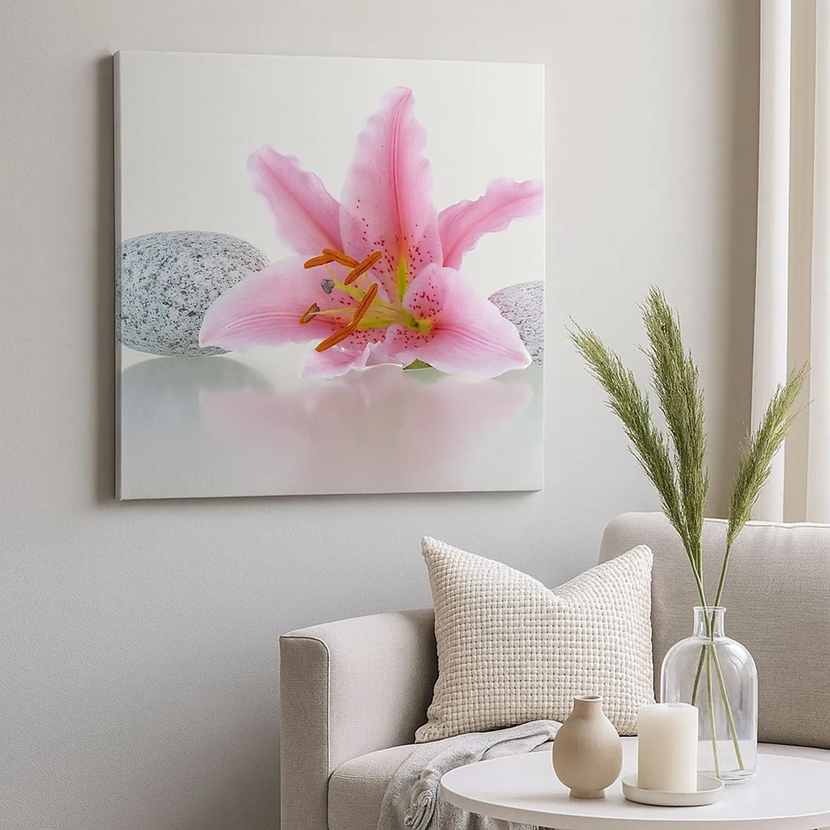 Obraz na plátně - Studie v růžové, šedé a bílé - 30x30 cm