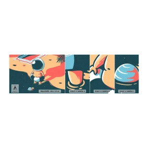 Vzor Fototapety Samolepicí Deluxe Sticker - Z jiné perspektivy - Abstrakce, Pláž, Astronaut - 100x30 cm