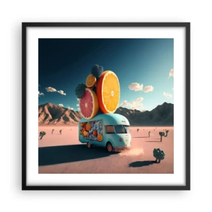 Plakát v černém rámu - Chuť prázdnin - 50x50 cm