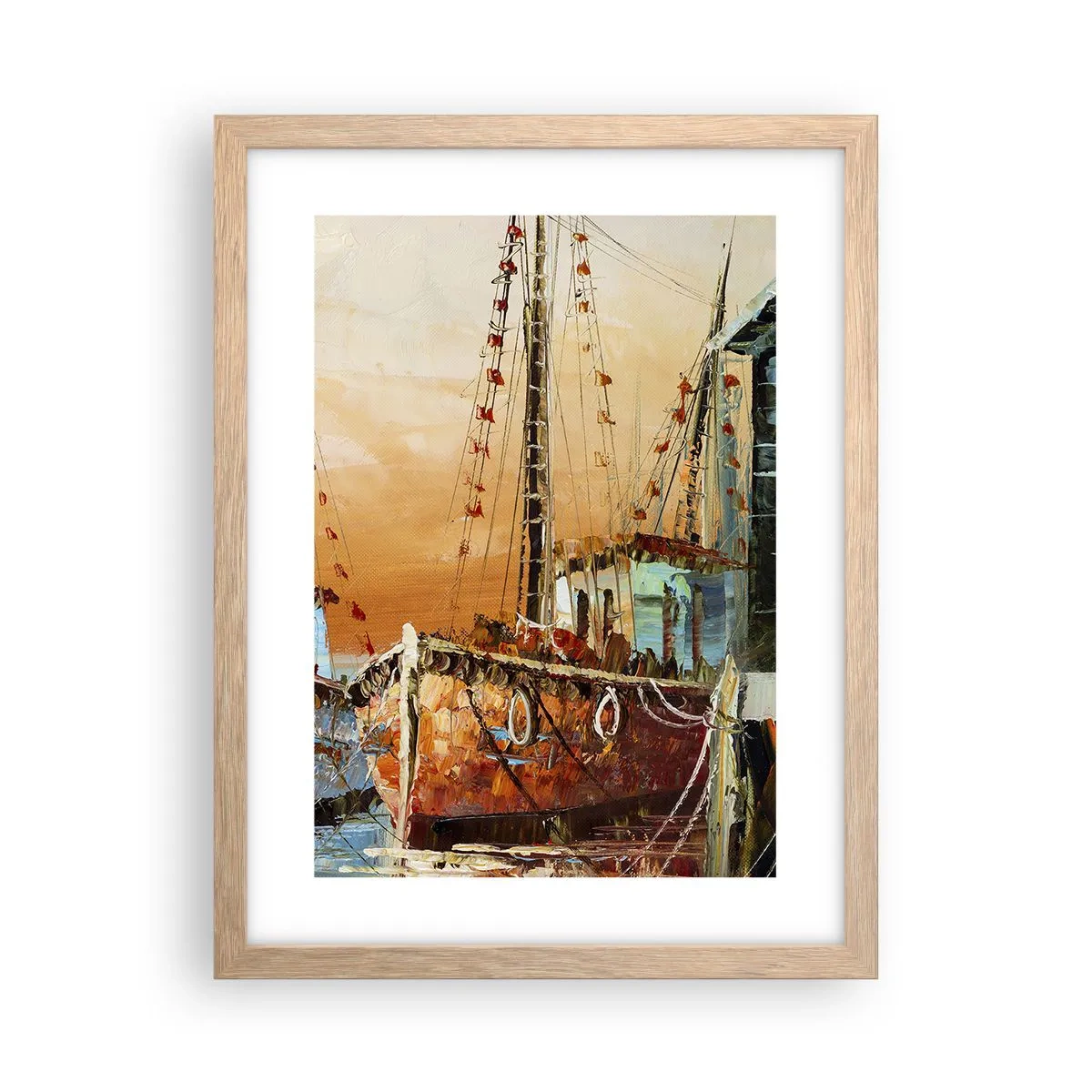 Plakát v rámu světlý dub - Klidný návrat - 30x40 cm