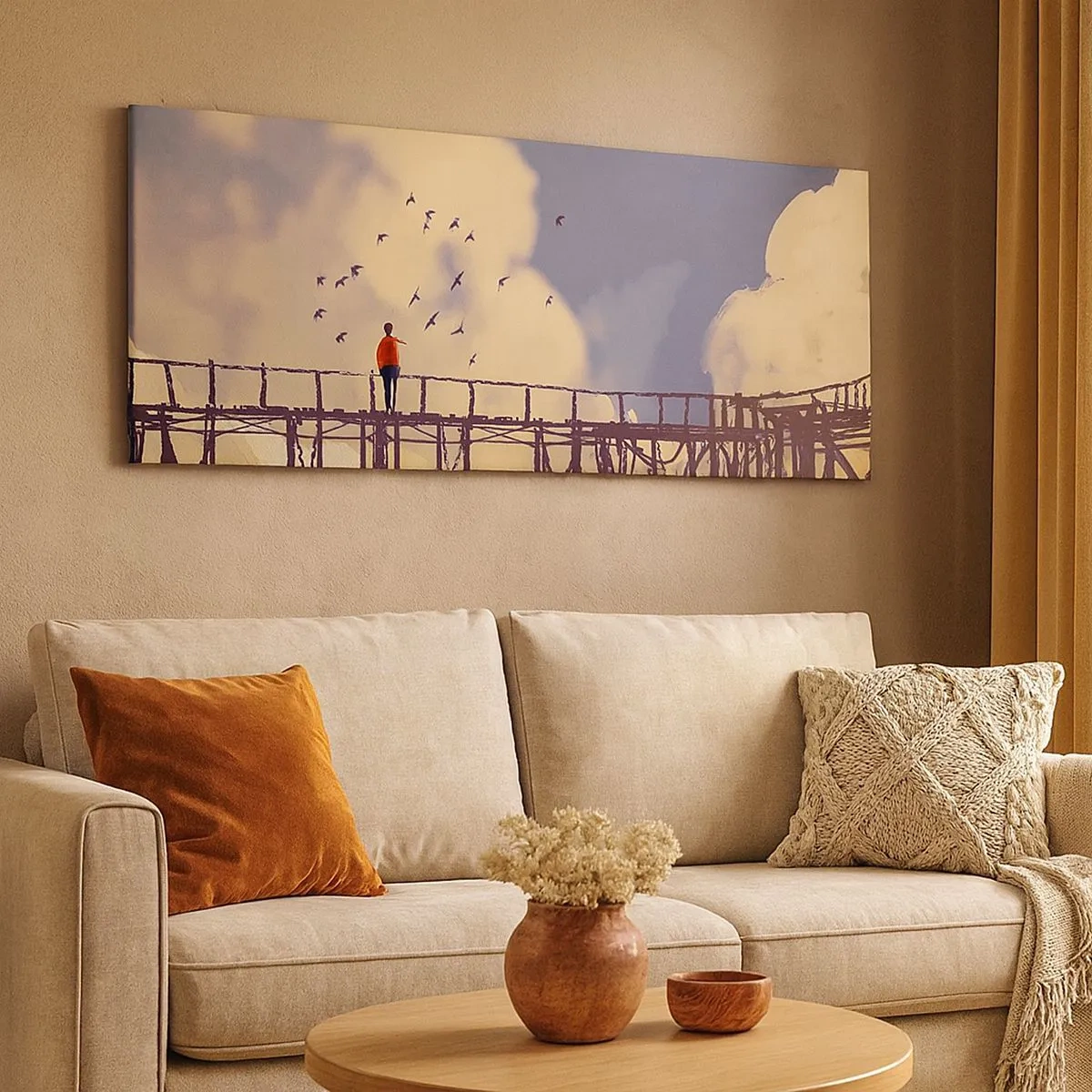 Obraz na plátně - Modrý stesk - 100x40 cm