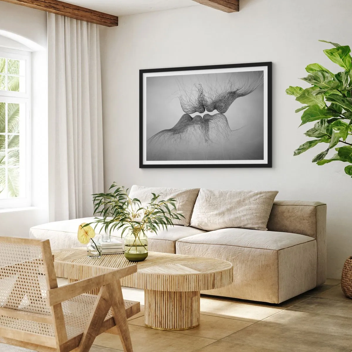 Plakát v černém rámu - Polibek větru - 70x50 cm