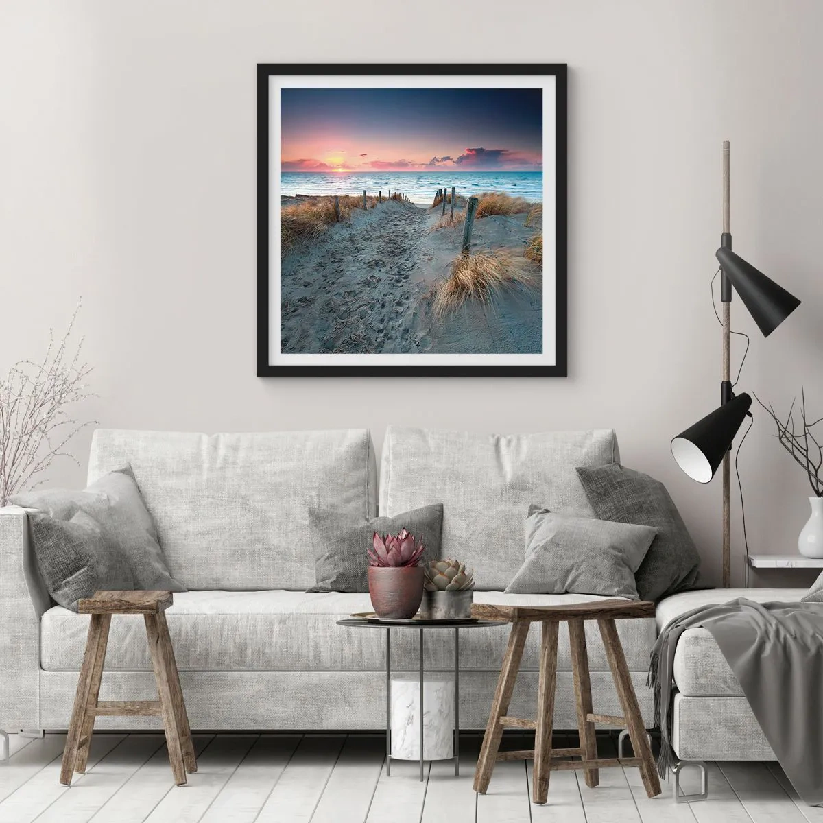 Plakát v černém rámu - Za trochu lásky šel bych světa kraj… - 30x30 cm