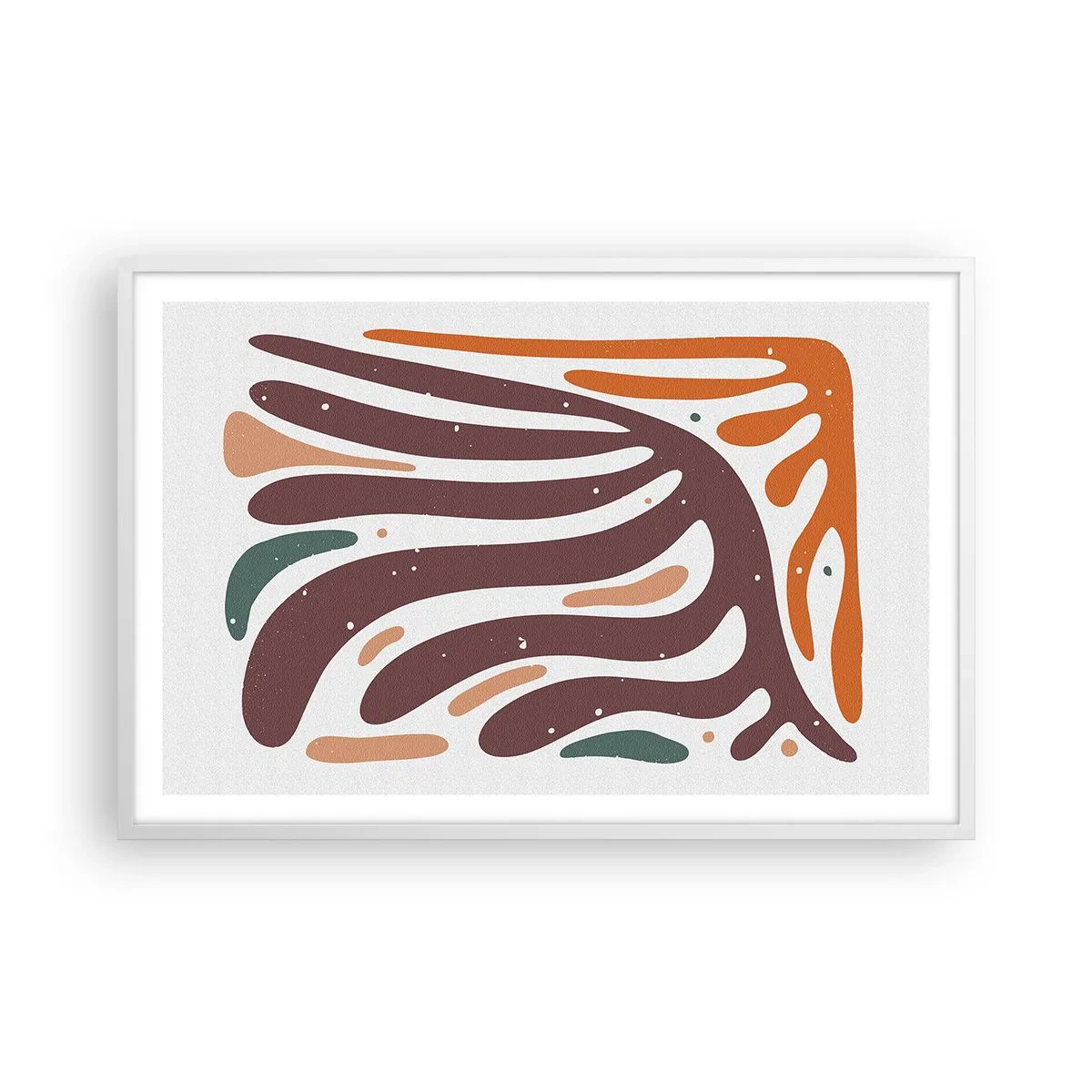Plakát v bílém rámu - Organická a radiální kompozice - 91x61 cm