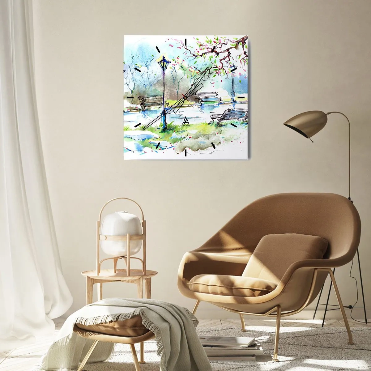 Nástěnné hodiny - Kouzlo parkového ticha - 30x30 cm