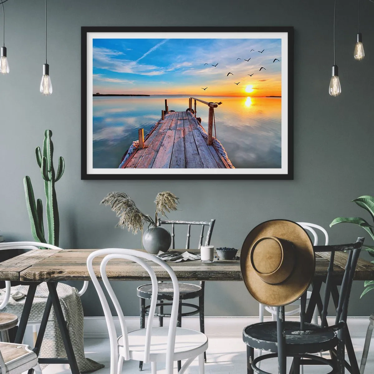 Plakát v černém rámu - Jít před sebe směrem ke slunci - 70x50 cm