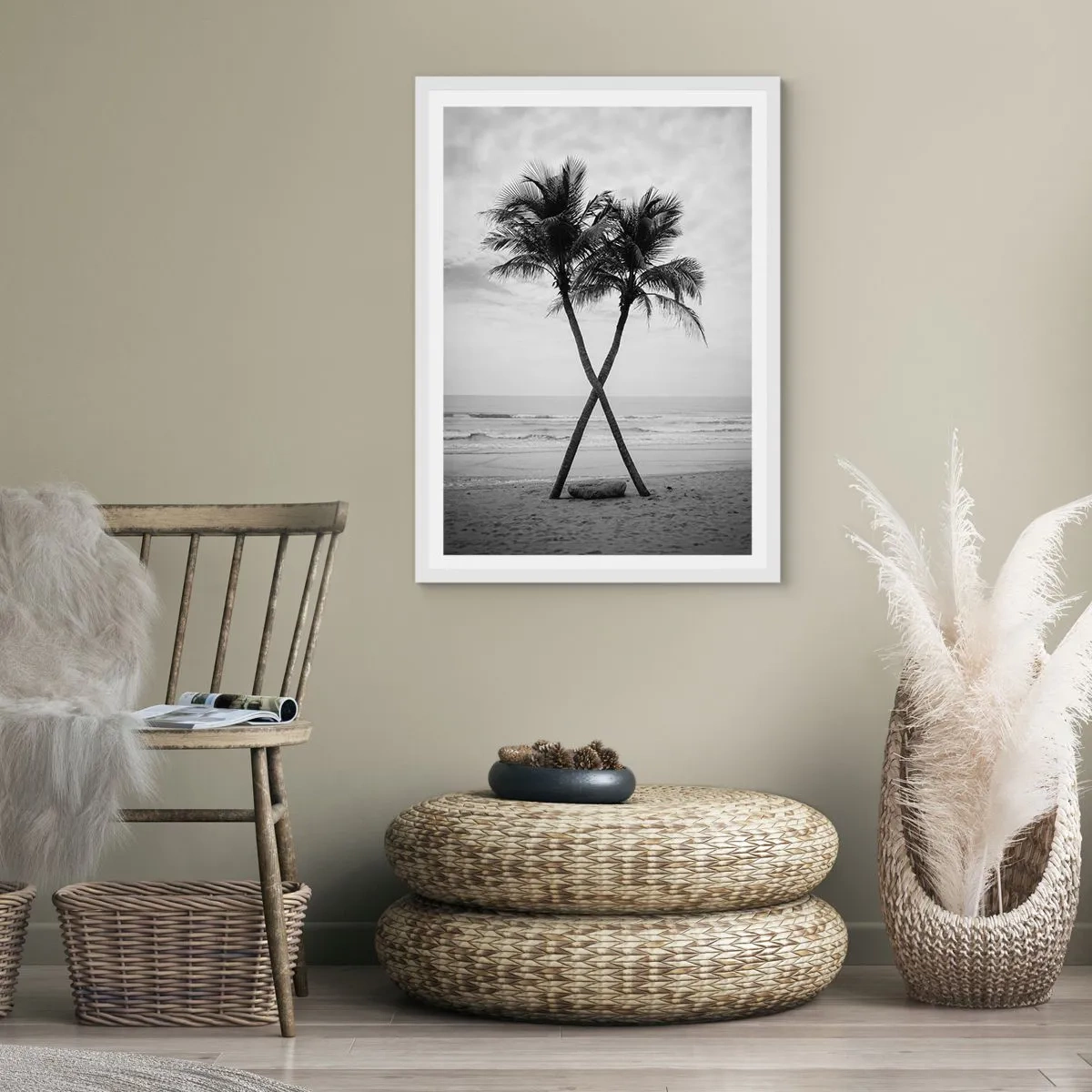 Plakát v bílém rámu - Něžná přítomnost - 70x100 cm