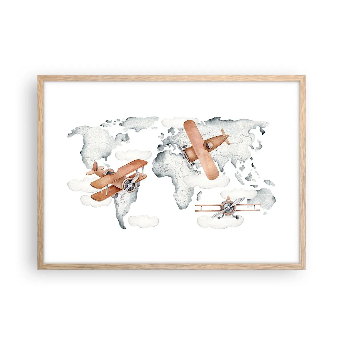 Plakát v rámu světlý dub - V průkopnickém duchu - 70x50 cm