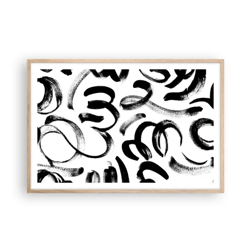 Plakát v rámu světlý dub - Černé na bílém - 91x61 cm