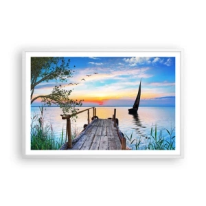 Plakát v bílém rámu - Dobrý večer - 91x61 cm
