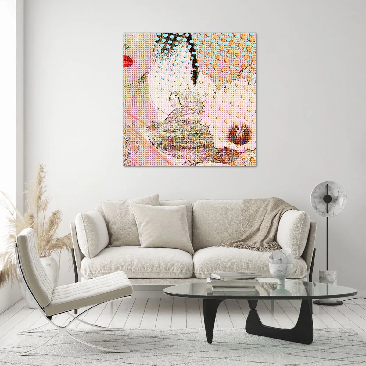 Obraz na skle - Komiksový heroin - 50x50 cm