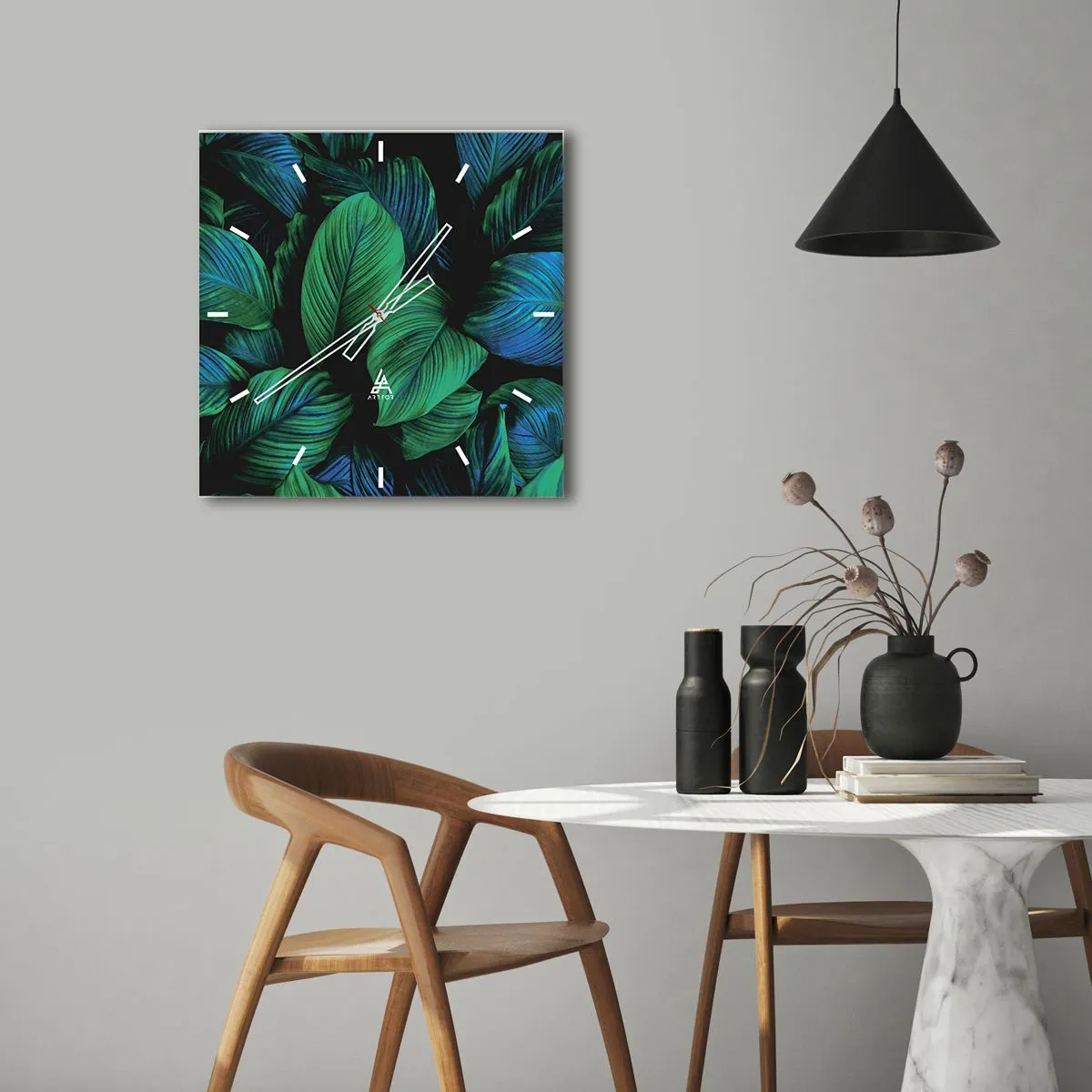 Nástěnné hodiny - V zeleném davu - 30x30 cm