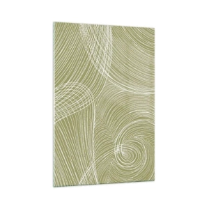 Obraz na skle - Mistrovská abstrakce v bílé - 70x100 cm