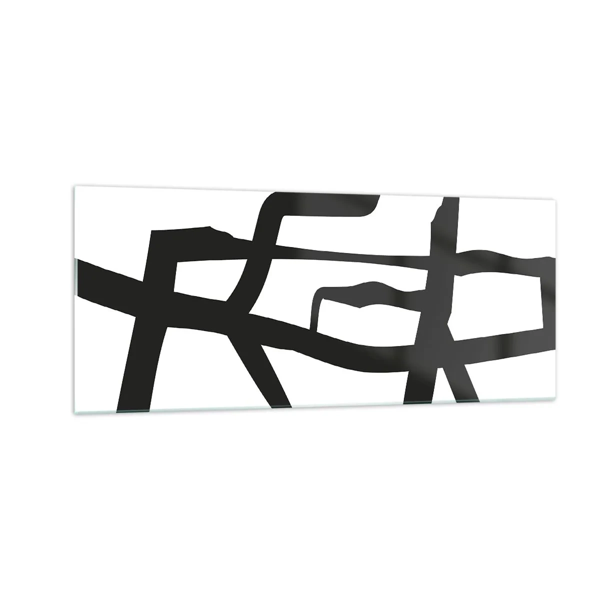 Obraz na skle - Černobílá konstrukce - 100x40 cm