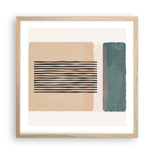 Plakát v rámu světlý dub - Všechno v pořádku - 50x50 cm