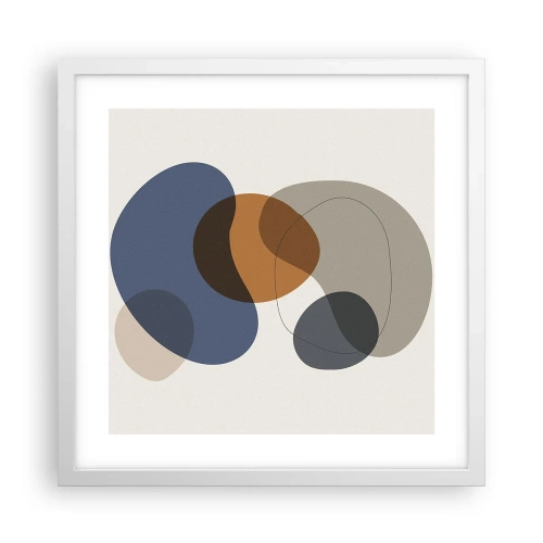 Plakát v bílém rámu - Kapky barev - 40x40 cm