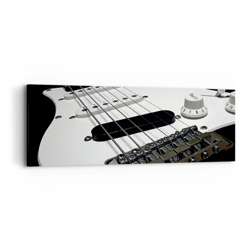 Obraz na plátně - Zvuk skrytý v bílé - 90x30 cm