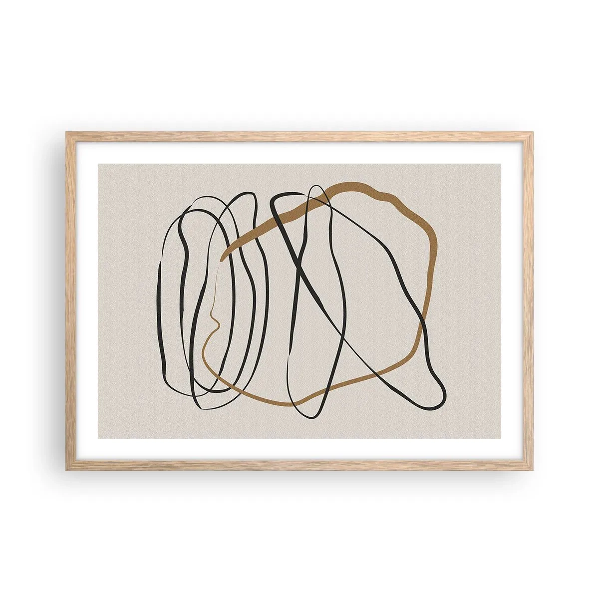 Plakát v rámu světlý dub - Kompozice – tanec ve smyčce - 70x50 cm