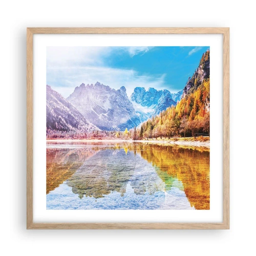 Plakát v rámu světlý dub - A v horách už je podzim - 50x50 cm