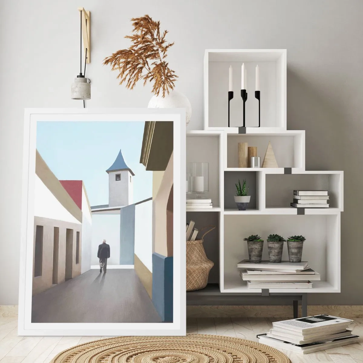 Plakát v bílém rámu - Slunečná procházka - 40x50 cm