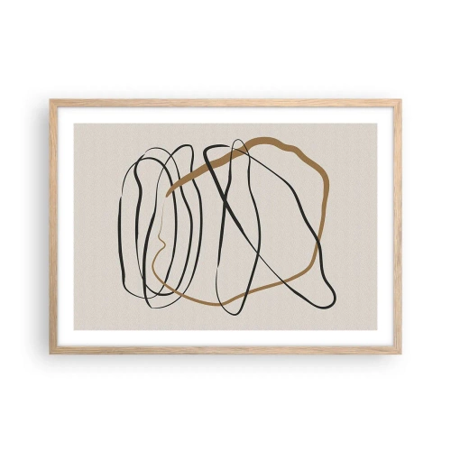 Plakát v rámu světlý dub - Kompozice – tanec ve smyčce - 70x50 cm