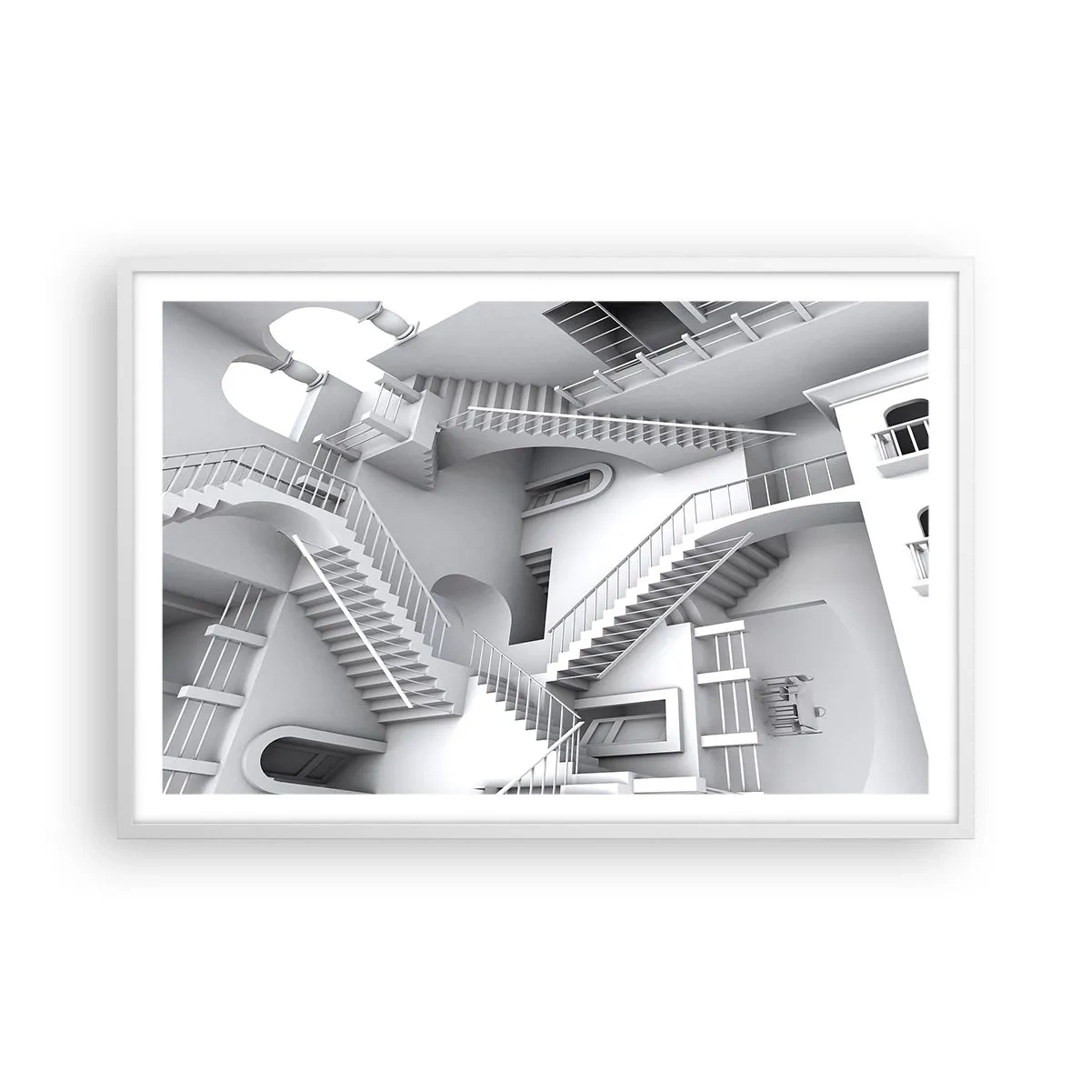 Plakát v bílém rámu - Paradoxy prostoru - 91x61 cm