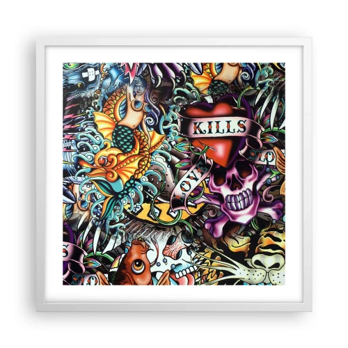 Plakát v bílém rámu - Sen tatéra - 50x50 cm