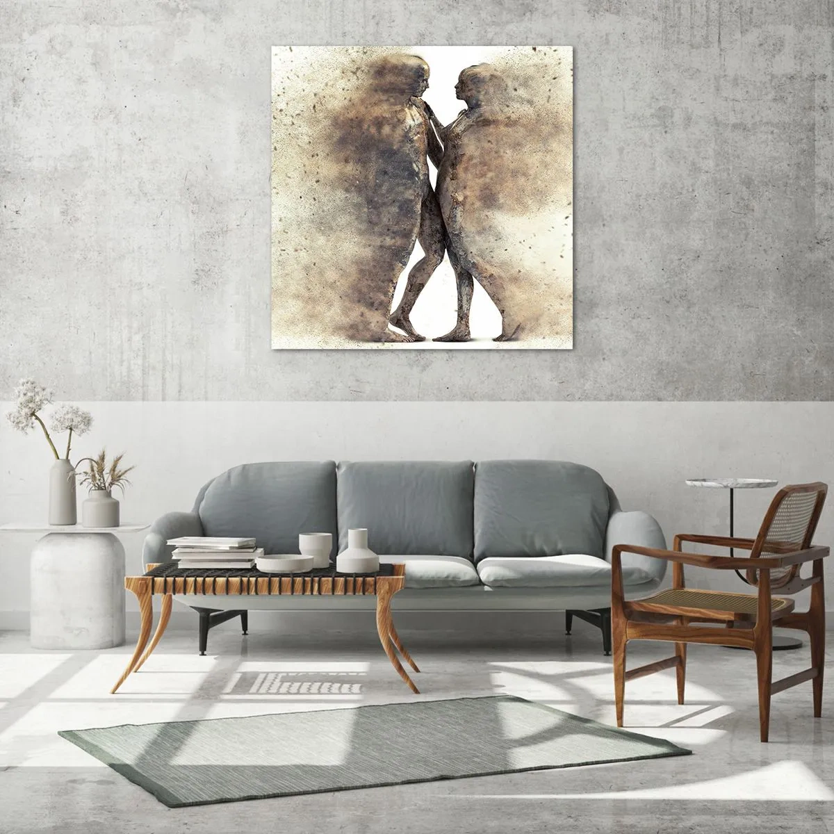 Obraz na skle - Z prachu povstali, aby milovali - 40x40 cm