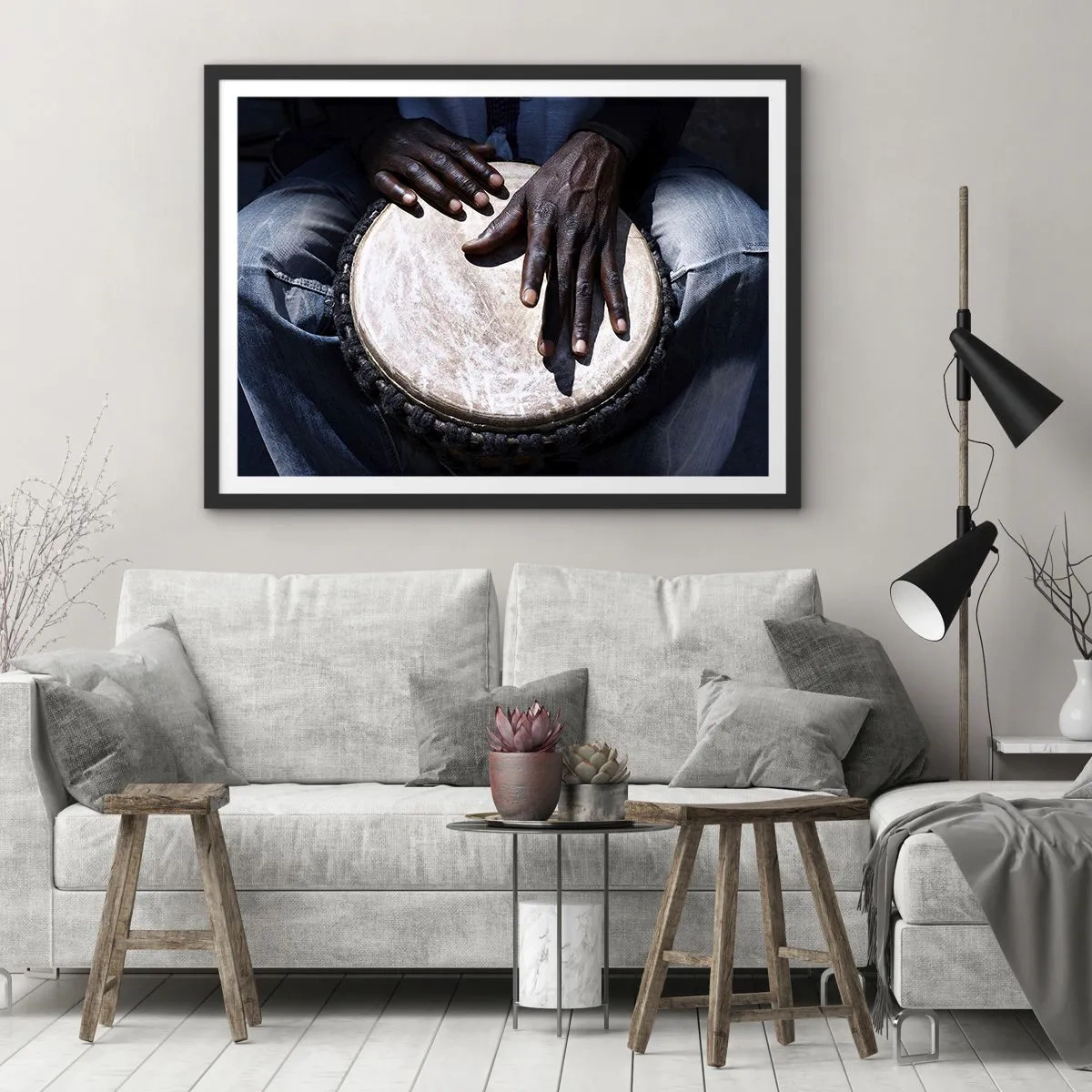 Plakát v černém rámu - Žijte ve svém rytmu - 70x50 cm