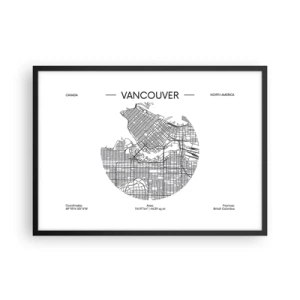 Plakát v černém rámu - Anatomie Vancouveru - 70x50 cm