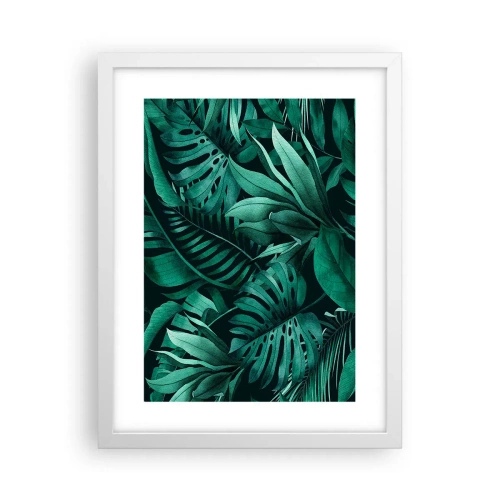 Plakát v bílém rámu - Hloubka tropické zeleně - 30x40 cm