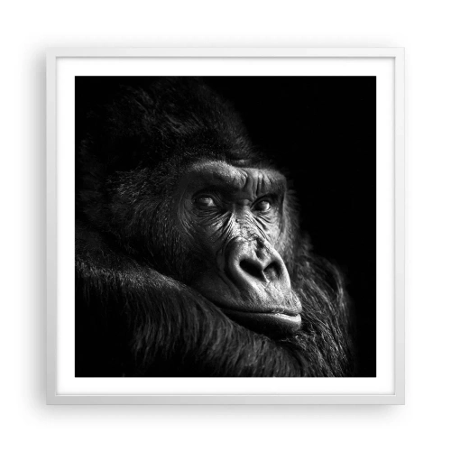 Plakát v bílém rámu - Na co tak koukáš? - 60x60 cm