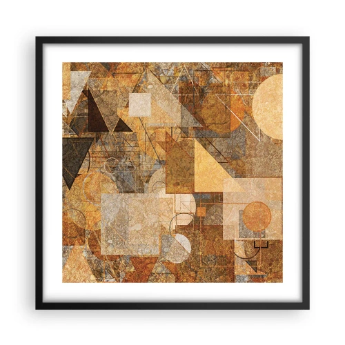 Plakát v černém rámu - Kubistická bronzová studie - 50x50 cm