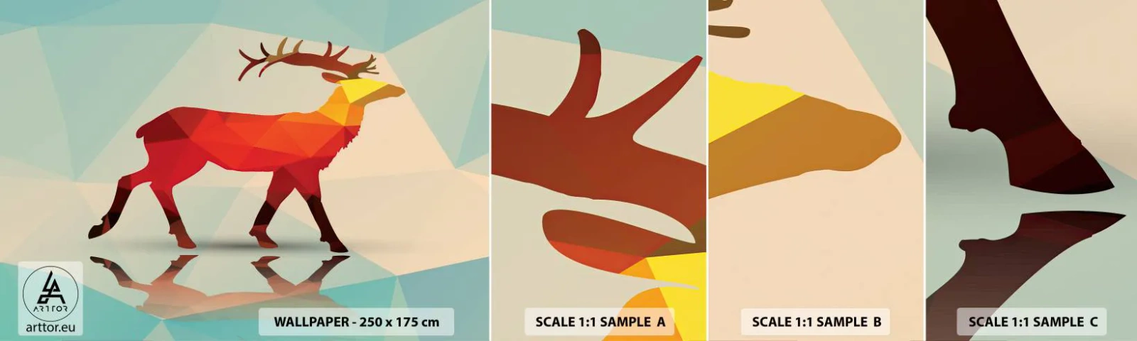 Fototapeta Vzorek Standard Eco - Geometrický jelen - Zvířata, Jelen, Geometrický obrazec - 100x30 cm