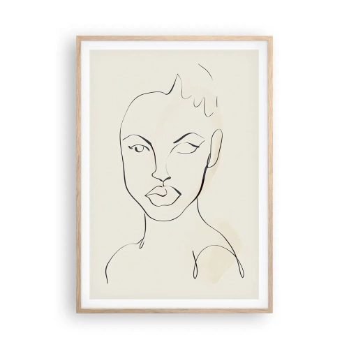 Plakát v rámu světlý dub - Obrys smyslnosti - 70x100 cm