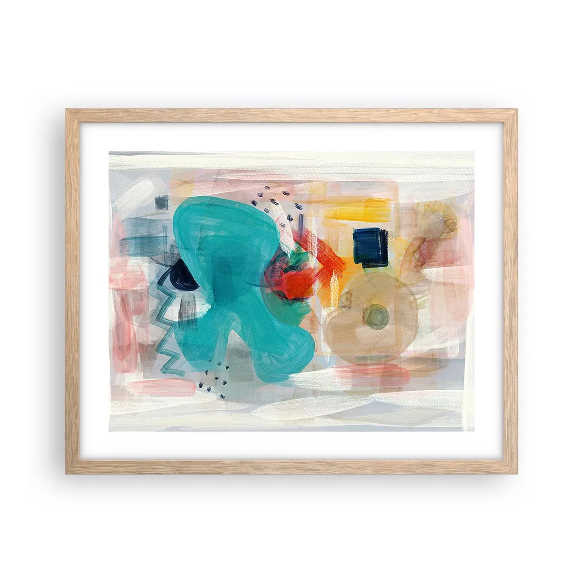 Plakát v rámu světlý dub - Barevná hra - 50x40 cm